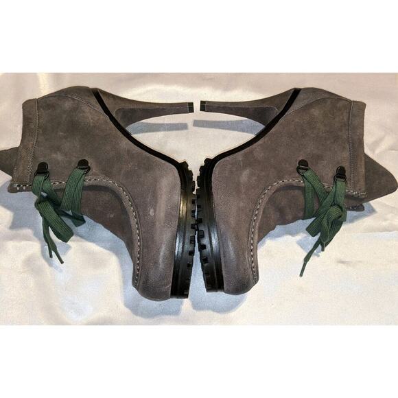 ASH Poppy Suede Lace Up Platform Stiletto Bootie in Sparrow Sz 38.5 / 8.5 US IOB - Picture 7 of 13